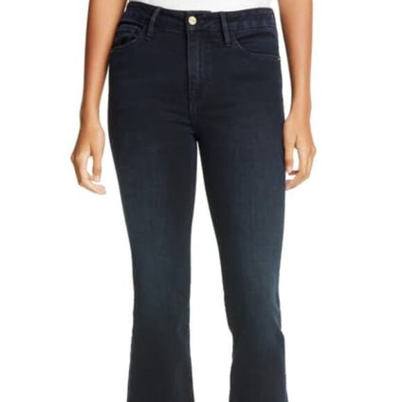 Frame Denim Le Crop Mini Boot Blue Velvet 26 - Picture 1 of 9